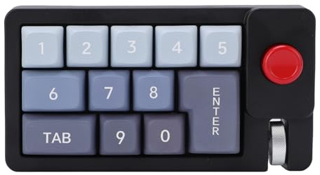 Lazmin112 Pavé Numérique, Remplaçable à Chaud, Rétroéclairage LED Rvb 12 Couleurs, Pavé Numérique Mécanique Filaire, 12 Touches Programmables, Joystick à Roulette, Anti-Ghosting (Black)