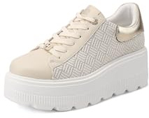 QUEEN HELENA Sneakers Platform Scarpe da Ginnastica Alte con Zeppa Casual Donna X32-11 (X34-17 Beige, Sistema Taglie Calzature EU, Adulto, Donna, Numero, Media, 35)