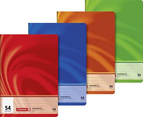 Brunnen 104345502 Vokabelheft (A5 Premium, 32 Blatt, liniert, 2 Teilungslinien) 1 Stück