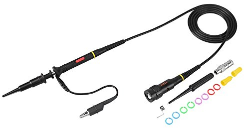 Akozon Sonda de Osciloscopio Osciloscopio Sondas 200Mhz 1pc Osciloscopio de prueba de alcance BNC P2200 X10 / X1 negro