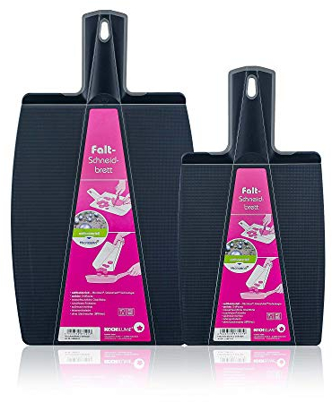 Kochblume Falt-Schneidbrett S & L 2er Set | Spülmaschinenfest | BPA-frei | Rutschfest & messerfreundlich | Farbe: anthrazit