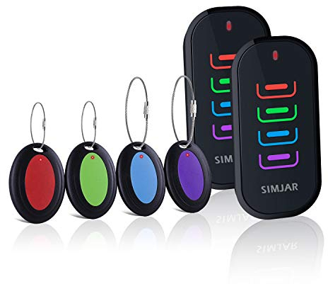 Simjar Key Finder con Un trasmettitore Extra e Catene Lunghe, RF Key Finder Locator per Chiavi Portafoglio Telefono Occhiali Pet Tracker