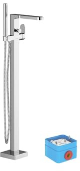 RAVAK Freistehende Wannenarmatur Chrome CR 080.00 – Einhand-Wannenbatterie mit R-Box | Bodenstehende Badarmatur für freistehende Badewannen