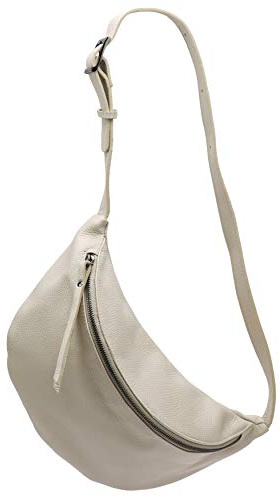SH Leder echt Leder Damen Unisex Brusttasche für Festival Reise mittelgross Hüfttasche Crossbody Bag Frauen Ledertasche 37x21cm Fania G697 (Beige)