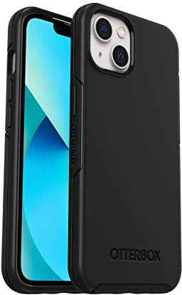 OtterBox Symmetry Case for iPhone 13, Shockproof, Drop proof, Protective Thin Case, 3x Tested to Military Standard, Antimicrobial Protection, Black