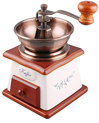 Manuelle Kaffeemühle Holz Einstellbare Dicke Kaffeebohnenmühle Mini Tragbare Mühle Alte Handkaffeemaschine Geeignet für Home Office Reisen