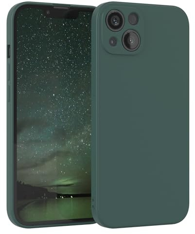 EAZY CASE - Silikonhülle für iPhone 13 Hülle Silikon Case Grün weich stoßfeste Handyhülle Schutzhülle mit Kameraschutz Dünn Premium Schutz Cover TPU Phone Bumper in Piniengrün Matt