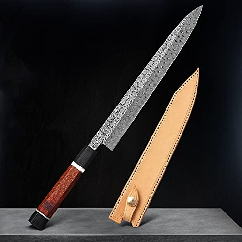 TYUTYU Couteau Sashimi Saysimi de Retro Series 270mm Damascus Stehasi Sushi Filet Japonais Cuisine Outil Shar Saumon Couche Couche Couche Couteau Couteau Cuisine