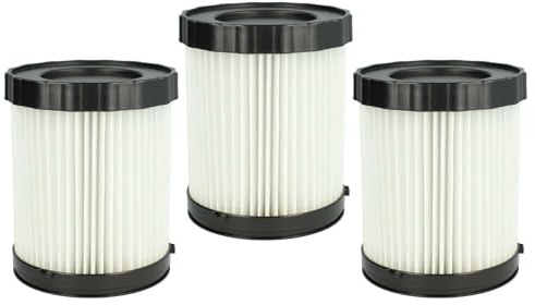 vhbw 3x Faltenfilter kompatibel mit Bosch GAS 18V-10 L Staubsauger | Patronenfilter, Weiß