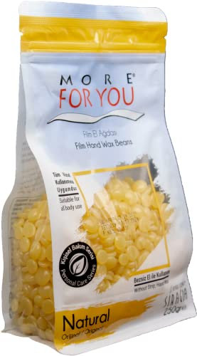 More For You Film Hand Wax Beans Natural (oro) 250 g – Cera calda per la depilazione hot Wax Sir Agda (Natural)