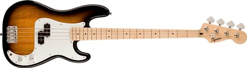 Squier by Fender Sonic Precision Electric Bass Guitar, Maple Fingerboard, White Pickguard, 2-Colour Sunburst