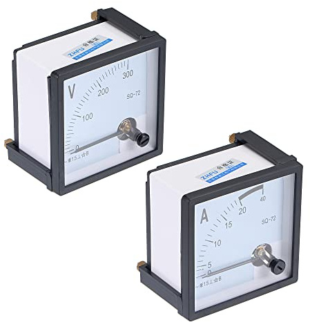 QUARKZMAN Analogico Pannello Corrente Amperometro CA 0-20A Tensione Metro CA 0-300V Set per Monitoraggio Circuito