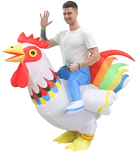 IRETG Disfraz inflable de gallina de gallina para fiestas, Halloween, Navidad, cosplay, talla adulta