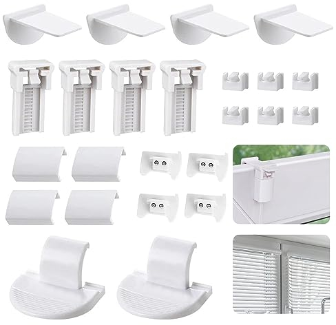 Klemmträger Plissee, 5 Kit 30 Stück Plissee Ersatzteile Set, Plissee Halterung Plissee Ersatzteile Klemmträger für Plissees Montage ohne Bohren