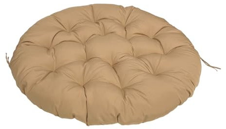 TENAGE Papasansessel Kissen Sitzauflage, Rundes Dicke Stuhlkissen Bequem & Weich Sitzkissen Hängesessel für Indoor Outdoor Garten Stuhlauflage 120cm/47inch Khaki