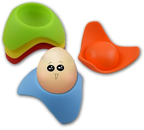 MAGICLULU 6pezzi Portauova Silicone Supporto Per Uova Lavabile Lavastoviglie Misti Per Uova Sode e Presentazioni Festive