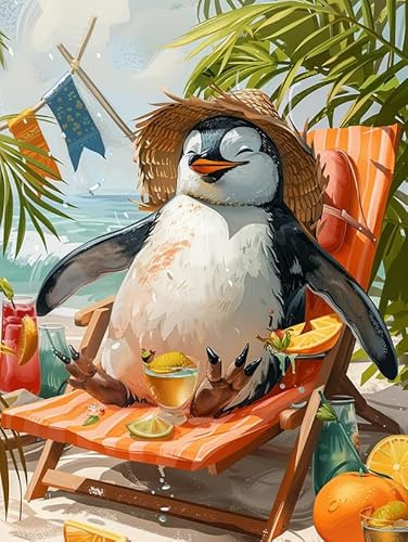 Pavemlo Diamond Painting Kits Pinguin, DIY 5D Diamant Stickerei Malerei Kits Tier, Full Drill Kristall Set Strass Stickerei Bilder DIY Diamant Malerei für House Wall Dekoration 30x40cm