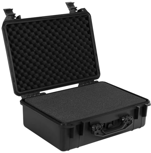 HOMFME Waterproof Hard Case, Portable Tool Box with Customized Foam and Dual Padlock Holes, Protective Camera Case Tool Organizer for Electronics Drones Firearms Lens (Black, 18 Inch, 45x34x18cm)