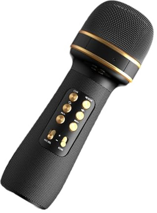 Mikrofon för barn, mikrofon för karaoke – bärbar trådlös mikrofonhögtalare | festtillbehör allt-i-1 trådlös mikrofon med LED-belysning för familjesammankomster