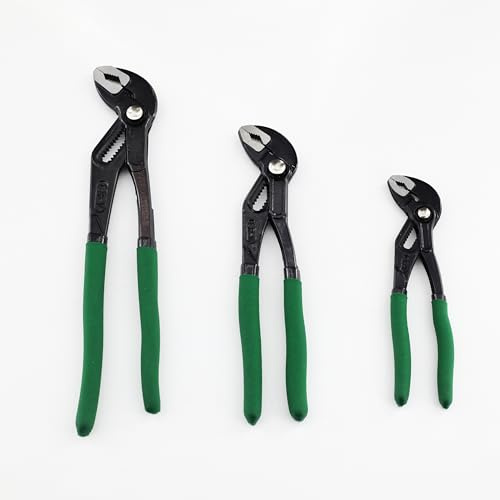 3-Piece Quick Release Groove Joint Pliers Set, Drop Forged Chrome Vanadium Steel, Includes 7-inch,10-inch, and 12-inch
