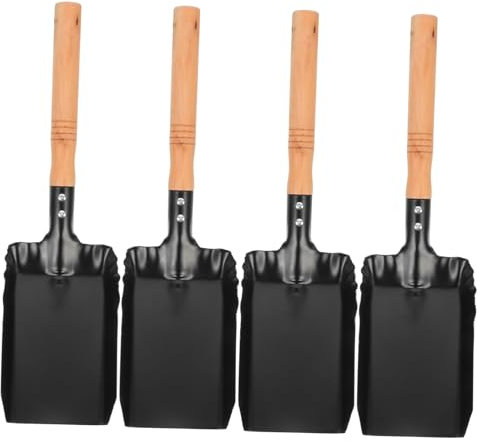 MAGICLULU Paleta De Chimenea Pequeña De Hierro Para Ceniza, Pala De Carbón Portátil, Herramienta Ligera De Limpieza Ergonómica Para Hogar y Barbacoa, Set De 4 Unidades