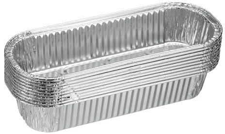 QUARKZMAN 30 piezas de Moldes de Aluminio para Tartas de 6.5 Rectangulares Desechables Antiadherentes para Tartas, Quiches, Cocinar, Recalentar en Fiestas, Color Plata