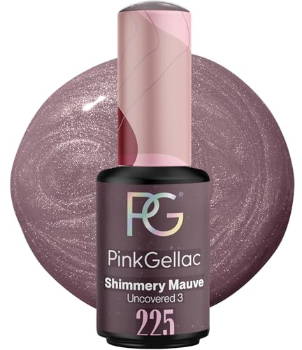 Pink Gellac Gel Nagellack UV - 225 Shimmery Mauve 8 ml - Gelnagellack für UV Lampe - Lila - Einfache Anwendung Nail Polish für 14 Tage Salonqualität - Veganer Gellack Made in Holland
