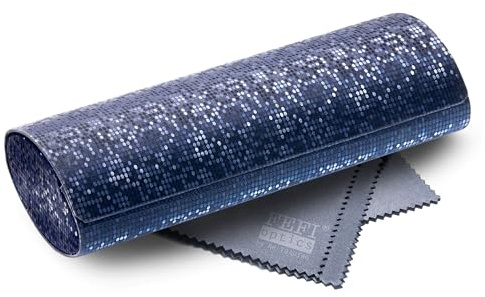 FEFI - Brillenetui Hardcase – atemberaubende Glitzer-Optik in Premium Qualität – Magnetverschluss – Perfekter Schutz – inkl. Mikrofasertuch – Damen & Herren