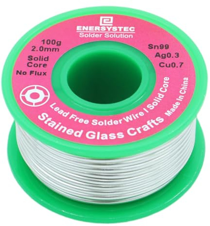 2.0mm Lead Free Solder Wire for Stained Glass Craft, Art Craft Soldering Wire, 100g No Lead Solder Wire, Sn99 Ag0.3 Cu0.7 Diameter 0.08 Solid Core No Flux