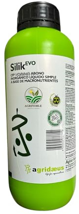 Silicato de potasio(10,5%), 1 litro, fertilizante rico silicio para protección termica de cultivos, contra heladas y cambio termico. Dióxido de silicio, 22,5%