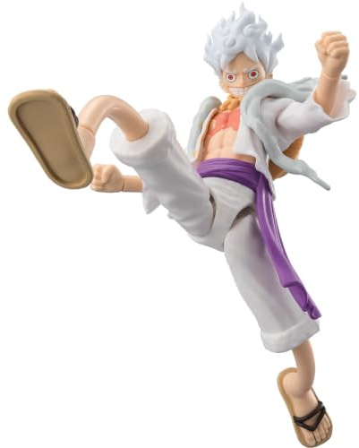 BANDAI – Anime Heroes – One Piece – Action figure 17 cm Monkey D. Rufy Gear 5 – Licenza ufficiale One Piece – Action figure snodata Luffy – Giocattolo per bambini dai 4 anni in su – 37054