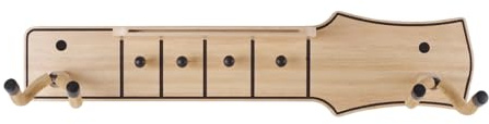 Monte a Parete di Chitarra Wood Holder Gancio con Gancio con Appendiabiti a Muro di Prelievi Prendi 2 Chitarre per la Chitarra Elettrica Banjo Bass Ukulele, Monte della