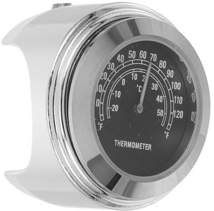 Cabilock Petit Dispositif de Mesure de Température Affichage Numérique en Alliage D'aluminium Léger Thermomètre pour Guidon de Moto pour Usage Extérieur