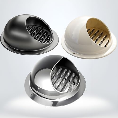 Generico Griglia di Ventilazione A Sfera in Acciaio Inox 50mm-300mm Presa d'Aria Esterna A Parete Dell'estrattore,griglia di Scarico Esterna in Acciaio per Ufficio Garage Cucina Armadio(160mm)