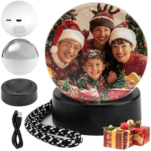 Bola de Cristal 3D con Pantalla Digital, Esfera de Cristal Personalizada, LED Personalizada Fotos y Video, Memory Sphere, Bola de Crista-l Memoria, Gepersonaliseerde Crystal Sphere Familia Amigos