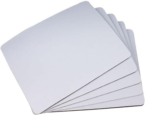 Tappetino per mouse bianco a sublimazione, 22,1 x 18 cm, rettangolo vuoto con poggiapolsi, tappetino rettangolare vuoto per trasferimento a caldo, superficie di stampa fai da te e accessori da