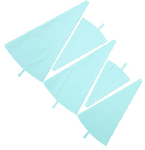 BESPORTBLE Set 5 Pezzi Borse per Pasticceria in Silicone Riutilizzabile Sacchetti per Glassa Resistenti Alte Temperature Colore Verde Chiaro Accessori per Decorazione Torte Biscotti e