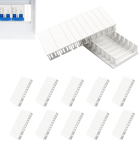 MISIQIMA 12 Pièces Caches Modulaires pour Tableau Electrique, Détachable ou Combinable, 11 × 5.2 cm, Compatible avec F-Tronic, Hager, Hensel
