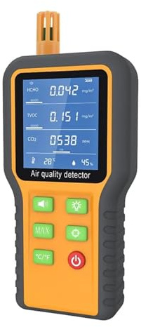 Portable Air Quality Monitor CO2 TVOC/Temp/Humidity Gas Detector With Backlit Screen For Work & Home Indoor/Oudoor