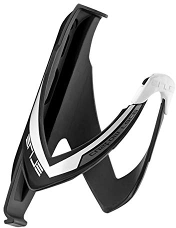 Elite Custom Race Portabidón Negro Mate Gráfico Blanco – Ligero Resistente – Bicicleta Carretera MTB Gravel E-Bike – Portabidon Ciclismo Universal