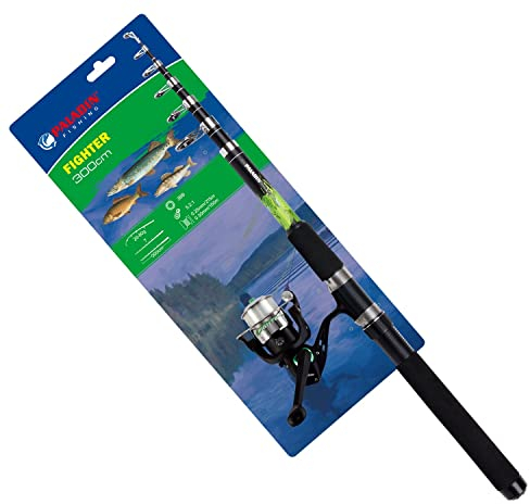 Paladin Angelset Karpfen Hecht Zander Rute 300cm 20-80g +Rolle+Schnur - Angel Set für Hechte, Angelset Einsteiger, Kinder Angelset