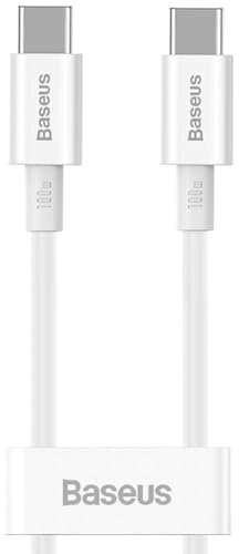 Baseus Cable tipo C superior tipo C de carga rápida/suministro de energía/FCP 100 W 5 A 20 V 1 m blanco (CATYS-B02)