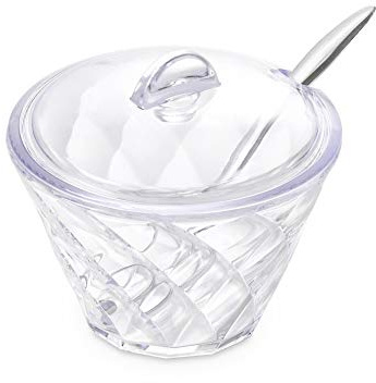 Omada Design Azucarero 20 cl en acrílico con práctica tapa y cuchara incluidas, Diamond Line