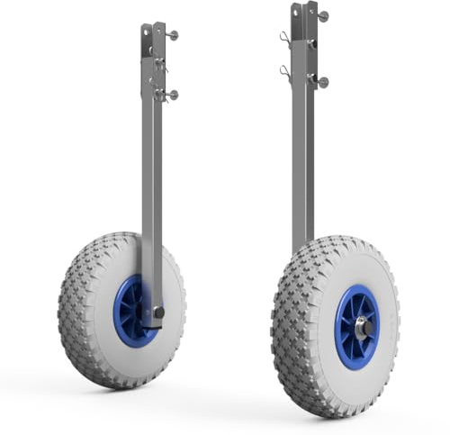 SUPROD Heckräder Slipräder Schlauchbooträder Transporträder klappbar Edelstahl ET260, grau/blau