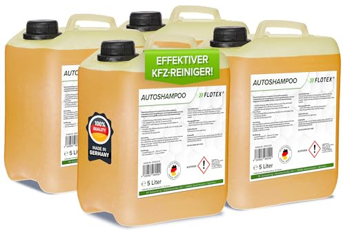 Flotex - Autoshampoo Konzentrat im praktischen 4x5L Kanister | Autoshampoo für Hochdruckreiniger | Autoreiniger für PKW, LKW, Wohnmobil und Motorrad