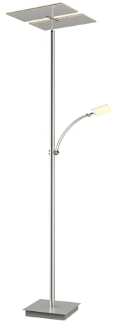 Lucande Lampadaire LED Parthena à intensité variable (Moderne) en Gris Métal e. a. pour Salon & Salle manger (à 3 lampes,), Sur Pied, Lampe a de Sol