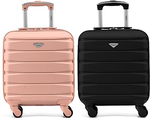 Flight Knight Case 2er-Pack Leichtes, starres ABS-Handgepack mit 4 Radern, zugelassen fur uber 100 Fluggesellschaften, darunter Air France, Ryanair und easyJet, 45x36x20cm