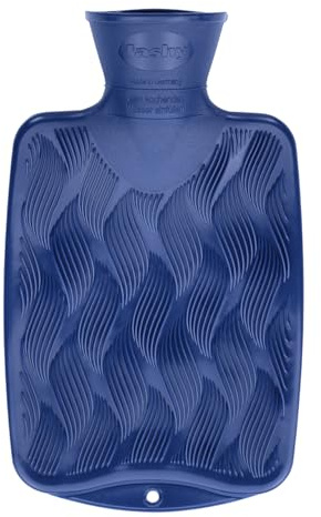 Fashy kleine Wärmflasche mit 3D Oberfläche, 6404, 0,8 L, Blau