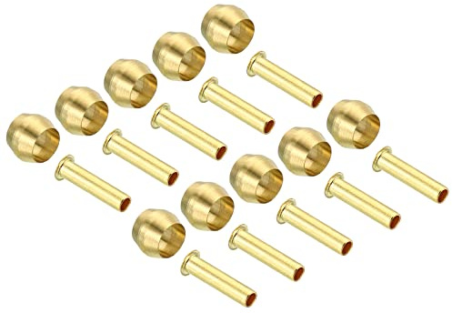PATIKIL Ottone Compressione Manicotti Ghiere 4mm OD Ottone 60Pz | Ghiera Montaggio Tubo, Inserto Supporto Assortito Kit, per Aria Acqua Gas Tubo