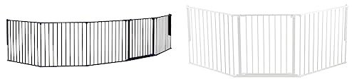 BabyDan Kaminschutzgitter/Raumteiler Flex XXL 90-350 cm, Anthrazit - Hergestellt in Dänemark + TÜV/GS geprüft & Konfigurationsgitter/Kaminschutzgitter Flex L